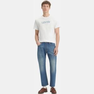 JEAN 501 93 CROP MED INDIGO - WORN - U109